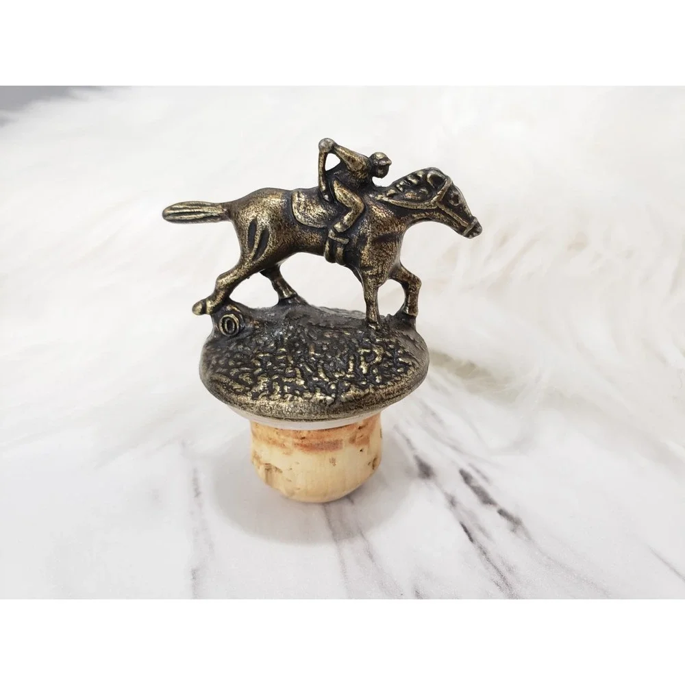 Blantons Single Barrel Bourbon Whiskey Bottle Stopper Horse Jockey Cork